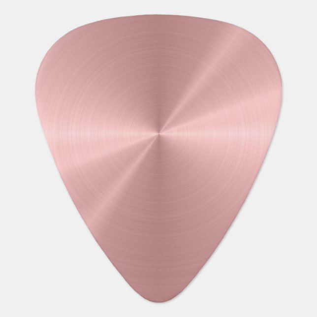 Personalized Rose Gold Metallic Radial Texture Guitar Pick (Front)