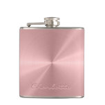 Personalized Rose Gold Metallic Radial Texture Hip Flask