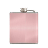 Personalized Rose Gold Metallic Radial Texture Hip Flask (Back)