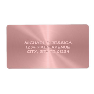 Personalized Rose Gold Metallic Radial Texture Label
