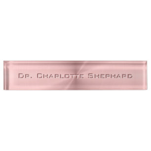Personalized Rose Gold Metallic Radial Texture Nameplate