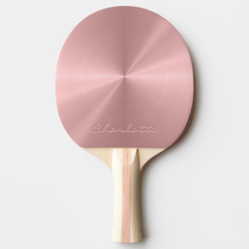 Personalized Rose Gold Metallic Radial Texture Ping Pong Paddle