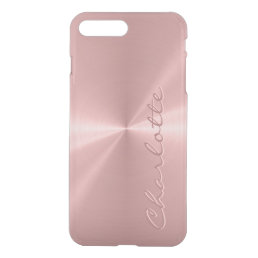 Personalized Rose Gold Metallic Radial Texture iPhone 8 Plus/7 Plus Case