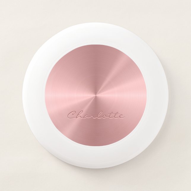 Personalized Rose Gold Metallic Radial Texture Wham-O Frisbee (Front)