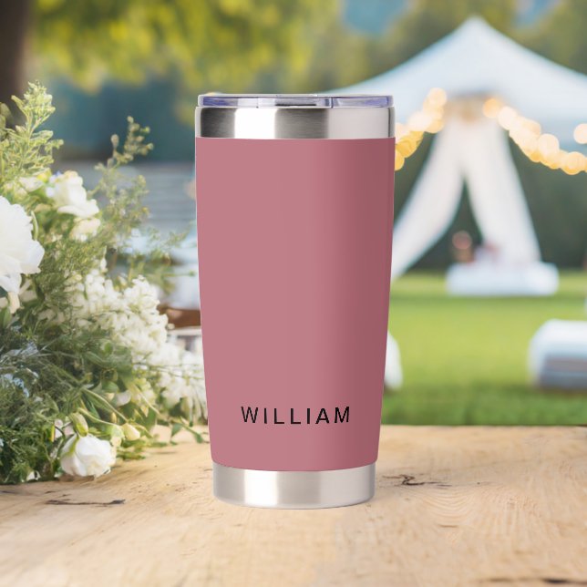 Personalized Rose Gold Monogram | Elegant Custom Insulated Tumbler (Wedding (Rotated))