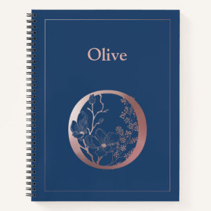 Personalized Rose Gold Monogram Initial O Notebook