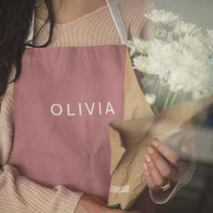 Personalized Rose Gold Monogram Name Apron