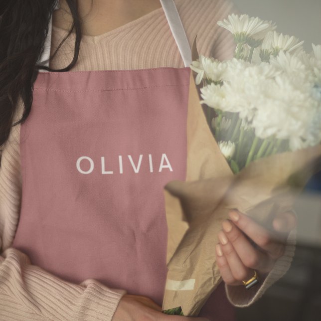 Personalized Rose Gold Monogram Name Apron (Creator Uploaded)
