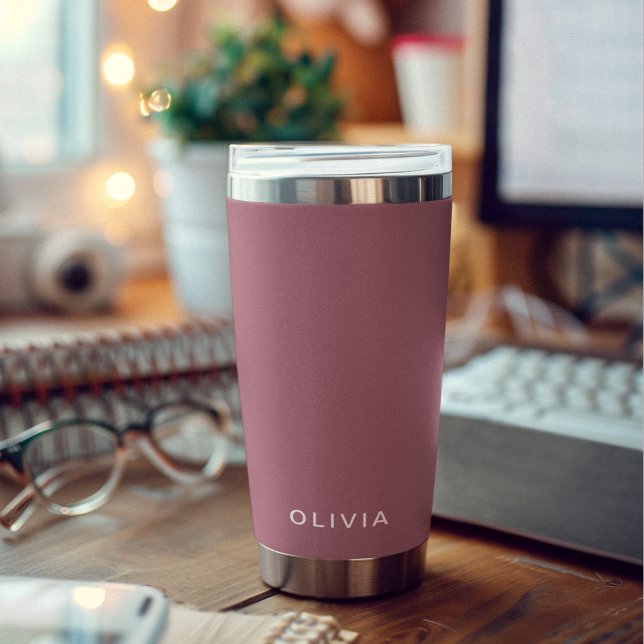 Personalized Rose Gold Monogram Name Insulated Tumbler (Creator Uploaded)