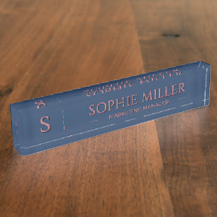 Personalized Rose Gold Name Professional Gift Desk Name Plate