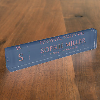 Personalized Rose Gold Name Professional Gift Desk Name Plate