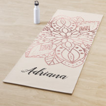 Personalized Rose Gold Nature Mandala 