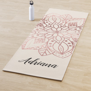 Personalized Rose Gold Nature Mandala Yoga Mat