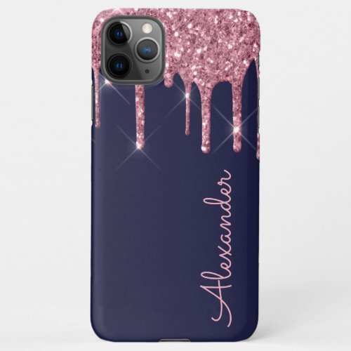 Personalized Rose Gold Navy Blu Handwritten BUDGET iPhone 11Pro Max Case