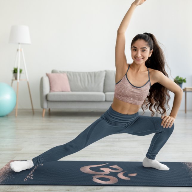Personalized Rose Gold Om Symbol Yoga Mat (Creator Uploaded)