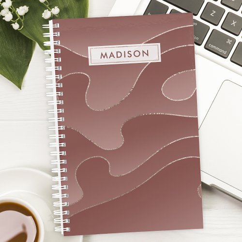 Personalized Rose Gold Ombre Waves Planner