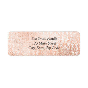 Personalized Rose Gold Return Address Label