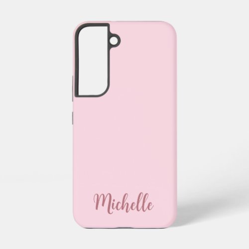 Personalized Rose Gold Script Monogram Name Samsung Galaxy S22 Case