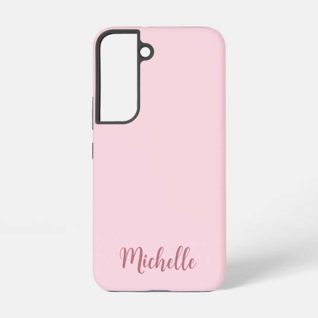 Personalized Rose Gold Script Monogram Name Samsung Galaxy Case (Back)