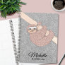 Personalized Rose Gold Silver Glitter Sloth  Planner