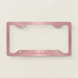 Stainless Steel License Plates Zazzle Personalized Rose Gold Stainless Steel Metallic License Plate Frame