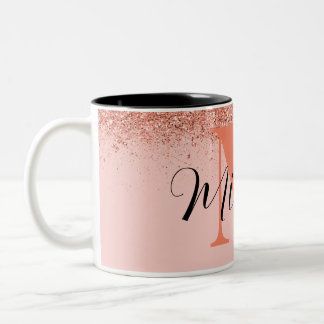 Personalized Rose Gold Vintage Gifts Two-Tone Coffee Mug
