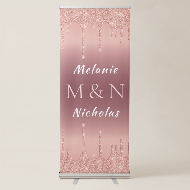 Personalized Rose Gold Wedding Banner Template (Front)