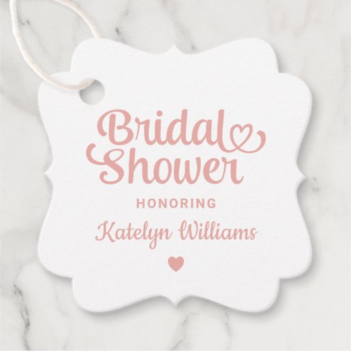 Personalized Rose Gold Wedding Bridal Shower Favor Tags