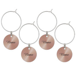 Personalized Rose Gold Wine Glass Charms