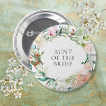 Personalized Rose Greenery Floral Garland Name Button<br><div class="desc">Featuring a delicate watercolor country roses floral greenery garland, this chic button is an elegant way to identify the key people at your bridal shower and wedding event. Including, bride, groom, usher, mother or father of the bride or groom, bridesmaid, best man or anyone else who is key to your...</div>
