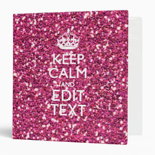 Personalized Rose Keep Calm Decor 3 Ring Binder