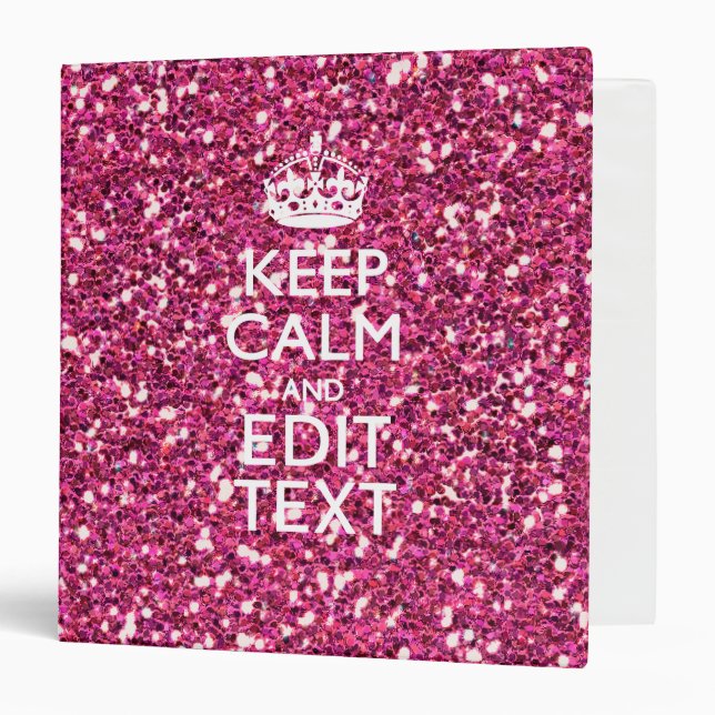 Personalized Rose Keep Calm Decor 3 Ring Binder (Front/Inside)
