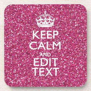 Personalized Rose Keep Calm Decor Beverage Coaster