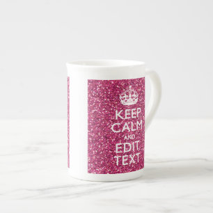 Personalized Rose Keep Calm Decor Bone China Mug