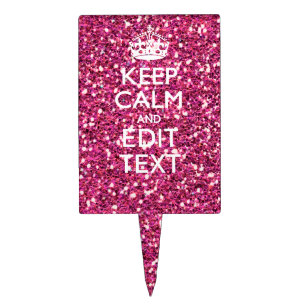 Personalized Rose Keep Calm Decor Cake Topper