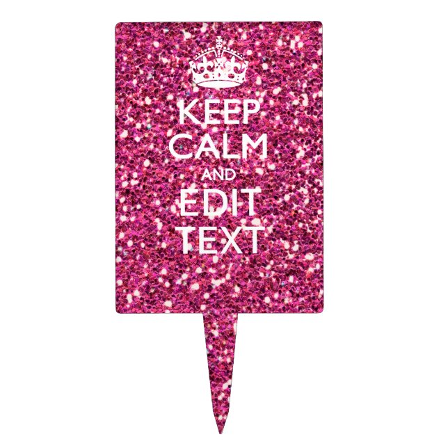 Personalized Rose Keep Calm Decor Cake Topper (Front)