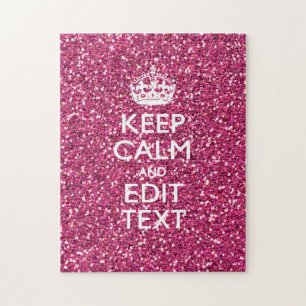 Personalized Rose Keep Calm Decor Jigsaw Puzzle