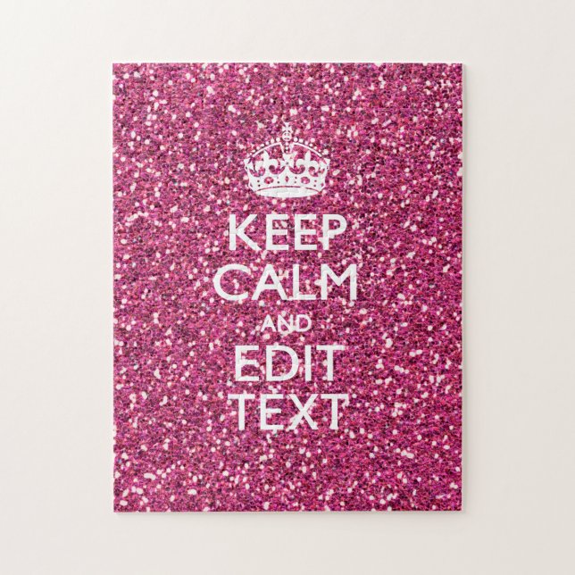 Personalized Rose Keep Calm Decor Jigsaw Puzzle (Vertical)