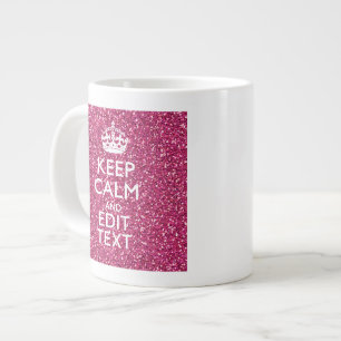 Personalized Rose Keep Calm Decor Large Coffee Mug