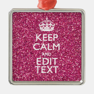 Personalized Rose Keep Calm Decor Metal Ornament