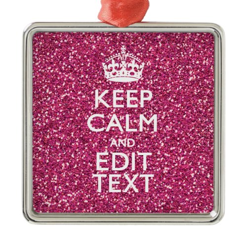 Personalized Rose Keep Calm Decor Metal Ornament