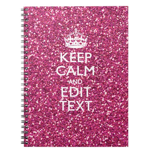 Personalized Rose Keep Calm Decor Notebook (Front)
