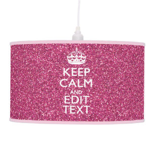 Personalized Rose Keep Calm Decor Pendant Lamp