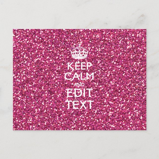 Personalized Rose Keep Calm Decor Postcard (Front)