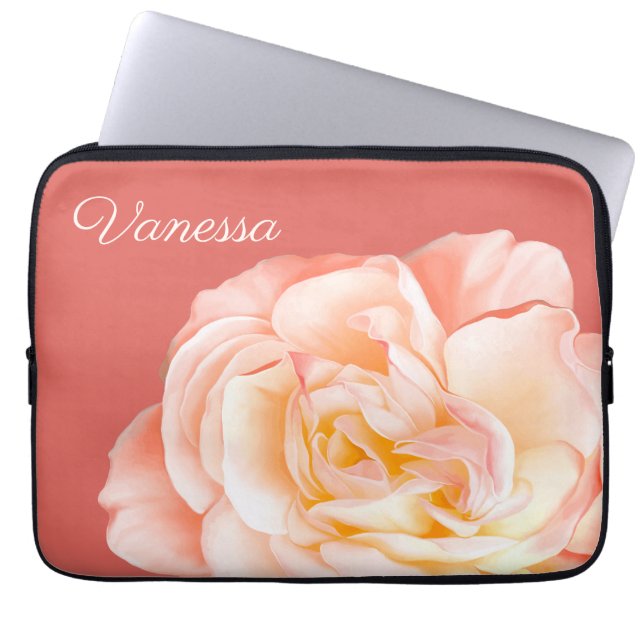 Personalized Rose Laptop Sleeve (Front)