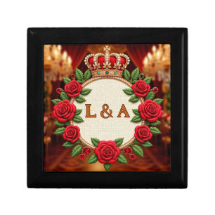 🌹 Personalized Rose Monogram Initial Decor for Wo Gift Box