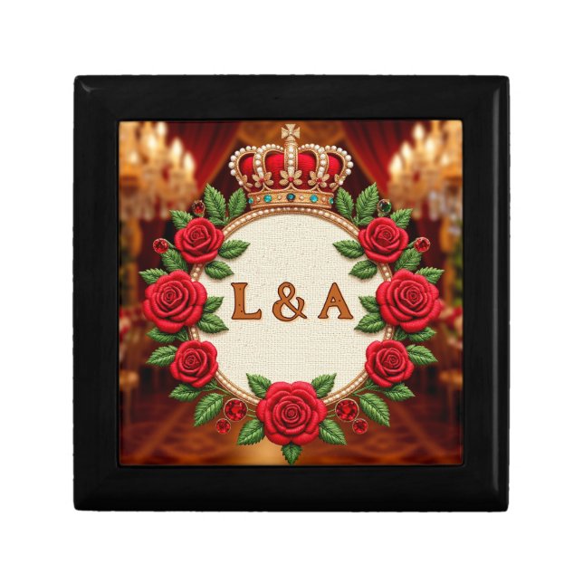 🌹 Personalized Rose Monogram Initial Decor for Wo Gift Box (Front)