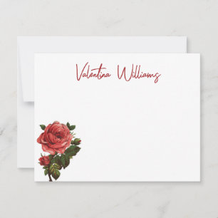 Personalized Rose Note Card