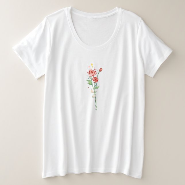 Personalized rose pattern T-shirt (Design Front)