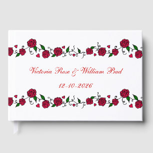 Personalized Rose Wedding Guestbook 